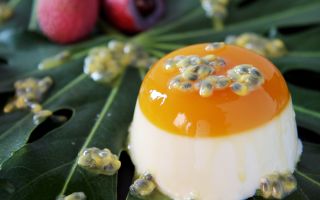 Photo: Lychee Panna Cotta with Passion Fruit Jelly